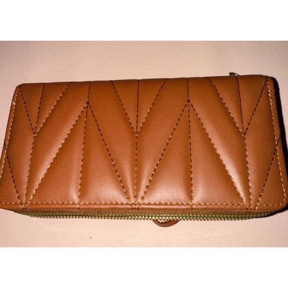 Women's New Faux Leather Wallet Double Zip Around Case Purse - Picture 2 of 4